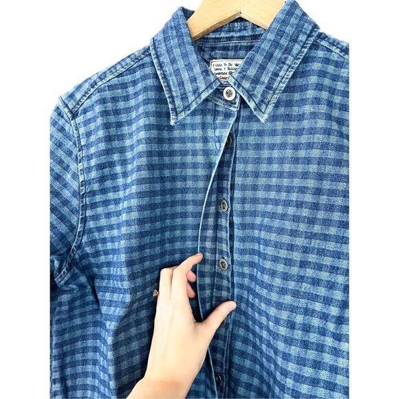NWT Sandrine Rose Gingham Button Down Shirt Size L - Picture 5 of 12
